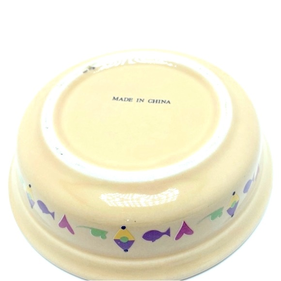 Cool Cat Cream Ceramic Cat Dish Small - Picture 3 of 4